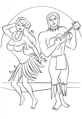 Luau Party Coloring page