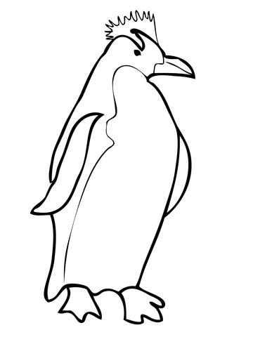 Macaroni Penguin Coloring page