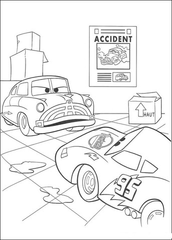 Doc Hudson is angry Coloring page
