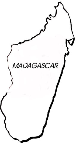 Madagascar map Coloring page