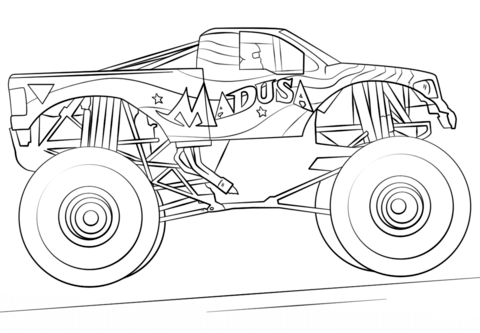 Madusa Monster Truck Coloring page