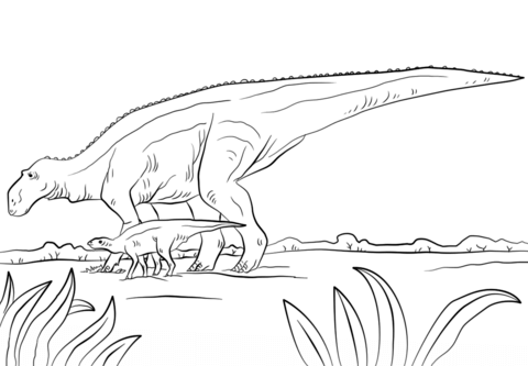 Maiasaura Dino from Cretaceous Period Coloring page