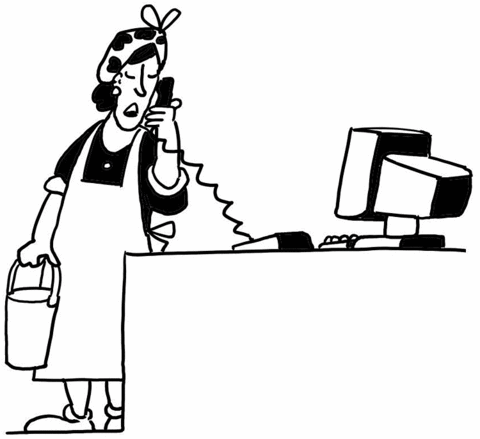 Maid is Answering the Phone  Coloring page