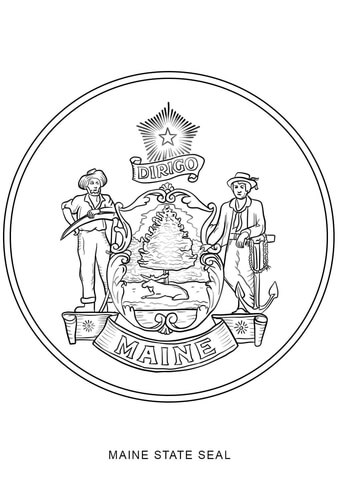 Maine State Seal Coloring page