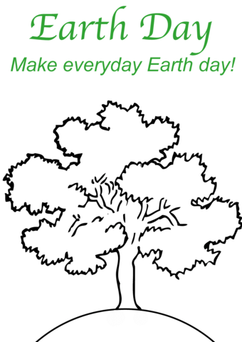 Make Everyday Earth Day! Coloring page