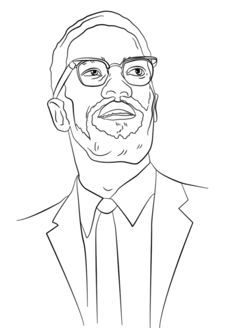 Malcolm X. Coloring page