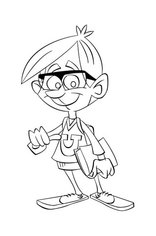 College Boy Caricature Coloring page