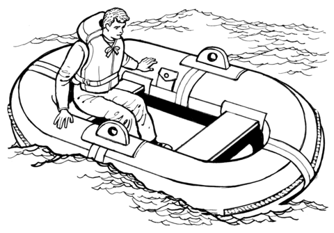 Man on a Life Raft Coloring page