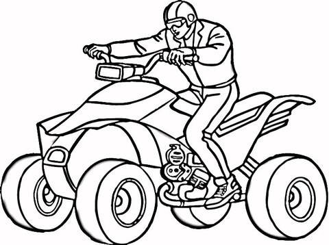 Man on ATV Coloring page