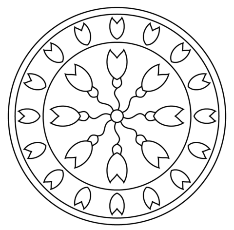 Mandala with Abstract Pattern Coloring page
