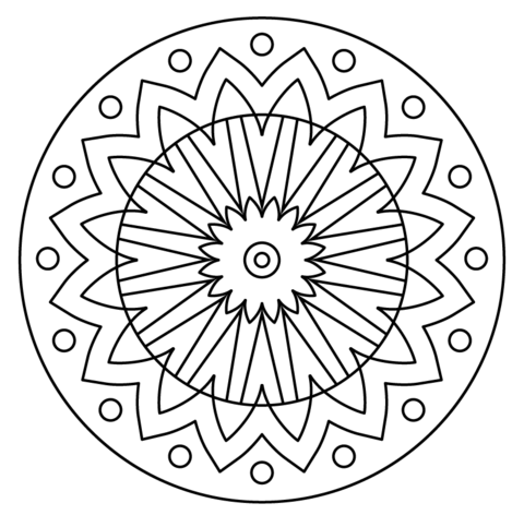 Mandala with Floral Pattern Coloring page