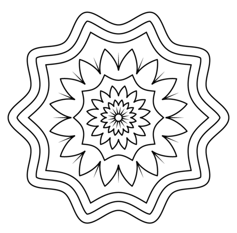 Mandala with Floral Pattern Coloring page