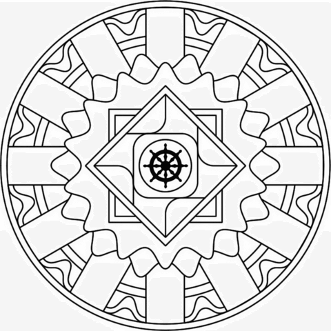Mandala with Samsara Coloring page