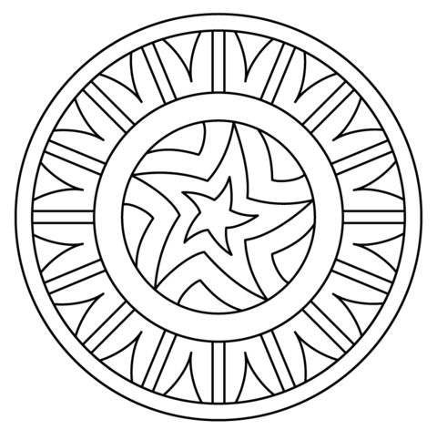 Mandala with Star Pattern Coloring page