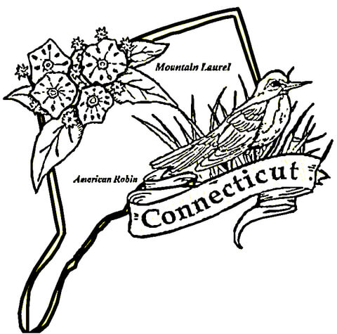 Map Of Connecticut  Coloring page