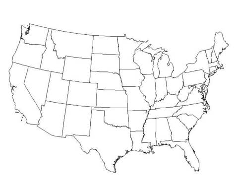 Map Of States  Coloring page