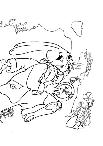 March Hare Hurries Up  Coloring page
