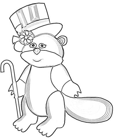 Marmot In Hat  Coloring page