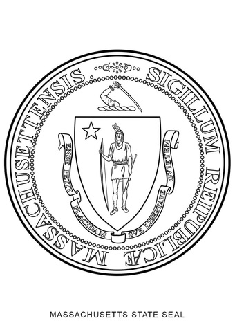 Massachusetts State Seal Coloring page