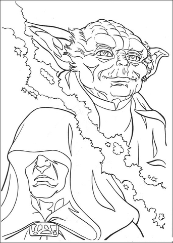 Yoda and Palpatine Coloring page
