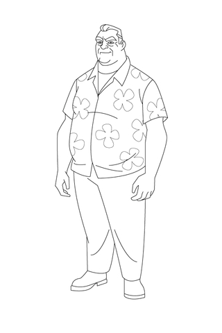 Ben 10 Max Tennyson Is Wearing His Floral Shirt Coloring page