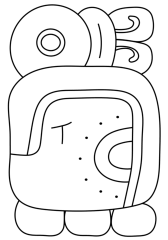 11th Maya Month - Sak' Coloring page