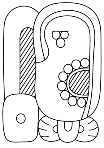 9th Maya Month - Ch'en Coloring page