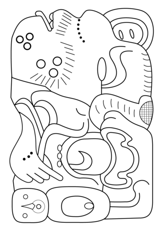 Mayan Glyph Coloring page