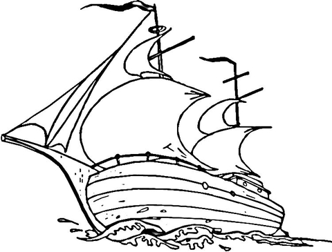 Mayflower Ship  Coloring page