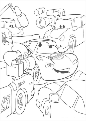 Mc'Queen And Friends  Coloring page