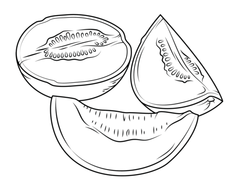 Sliced Melon Coloring page