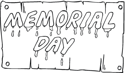 Memorial Day poster Coloring page