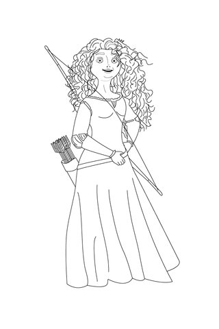 Merida Shows Off Her Bow And Arrows Coloring page
