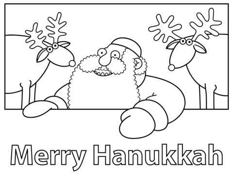 Merry Hanukkah Coloring page