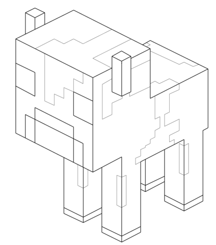 Baby Mooshroom Cow from Minecraft Coloring page
