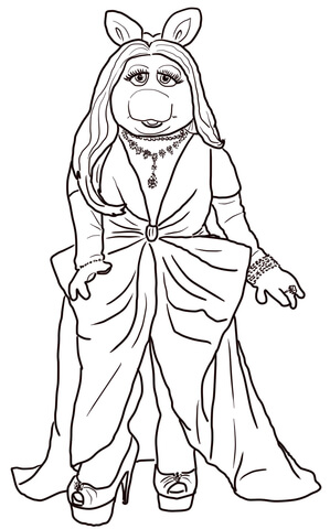 Miss Piggy Coloring page