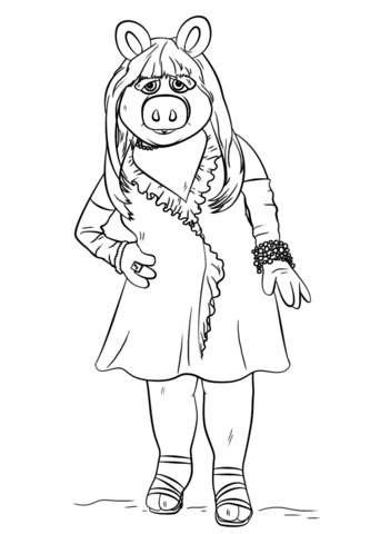 Miss Piggy from The Muppets Coloring page
