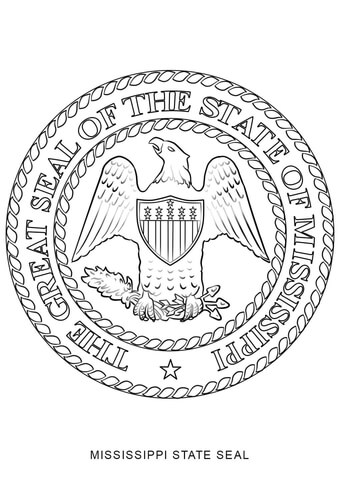 Mississippi State Seal Coloring page