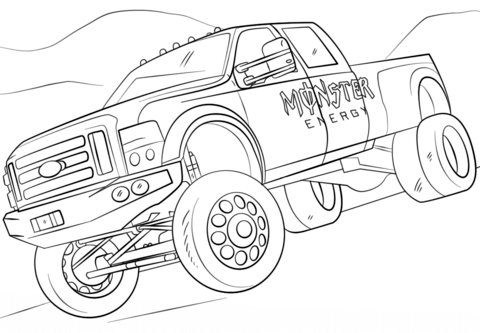 Monster Energy Monster Truck Coloring page
