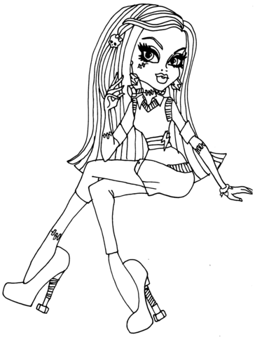 Monster High Frankie Stein Doll Coloring page