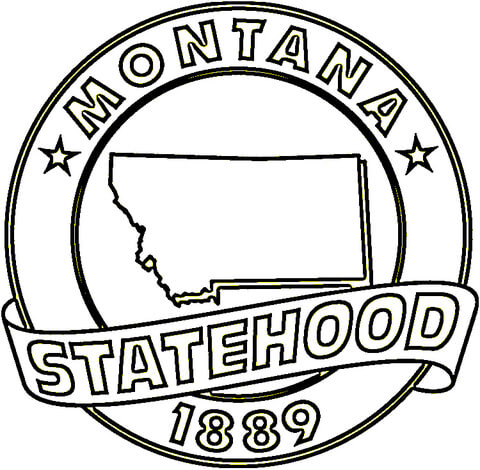 Montana State  Coloring page