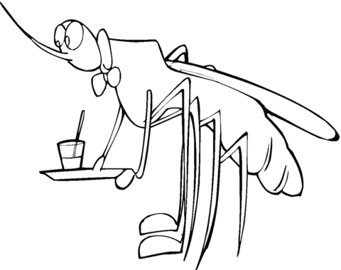 Mosquito Brings A Glass Coloring page