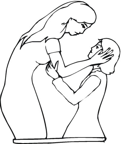 Mother and daughter Coloring page