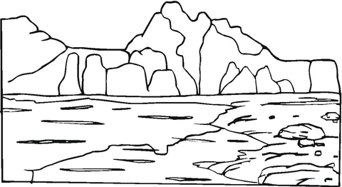 Mountain And Rocks  Coloring page