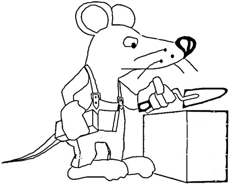 Mouse Builds the House  Coloring page