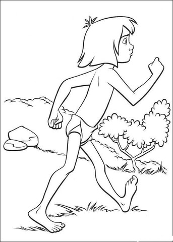 Mowgli Is Walking  Coloring page