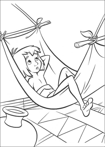 Mowgli Want To Sleep  Coloring page