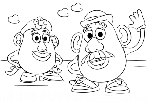 Mr. and Mrs. Potato Head Coloring page
