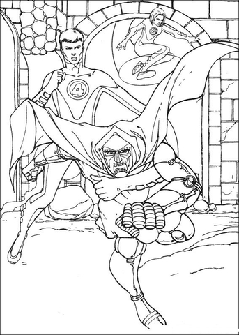 Mr Fantastic Try To Catch His Enemy  Coloring page