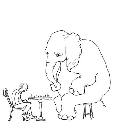Mr Mcgee and the Elephant Coloring page
